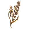 Retro Turquoise Bulrush Brooch in 14k Yellow Gold + Montreal Estate Jewelers