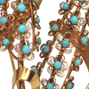 Retro Turquoise Bulrush Brooch in 14k Yellow Gold + Montreal Estate Jewelers