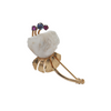 Vintage Natural Pearl, Ruby and Sapphire Gold Flower Brooch + Montreal Estate Jewelers