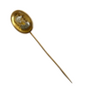 Rare Antique Attributed French 14K Gold Reverse Intaglio Centurion Stickpin C.1860 + Montreal Estate Jewelry