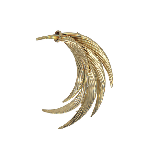 Vintage Birks 14k Gold Feather Brooch + Montreal Estate Jewelers