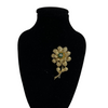 Vintage Italian Emerald and Diamond Flower Brooch + Montreal Estate Jewelers