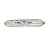 Early Art Deco Diamond and Synthetic Sapphire 14K Gold Bar Pin