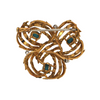 Retro Italian Turquoise and Diamond 18K Gold Brooch + Montreal Estate Jewelers