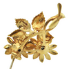 Vintage Diamond and Enamel 18K Yellow Gold Flower Brooch C.1950's + Montreal Estate Jewelers