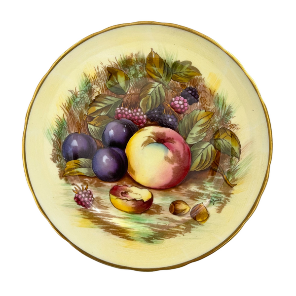 Vintage Aynsley 'Orchard Gold' Plate Signed 'D.Jones' + Montreal Estate Jewelers