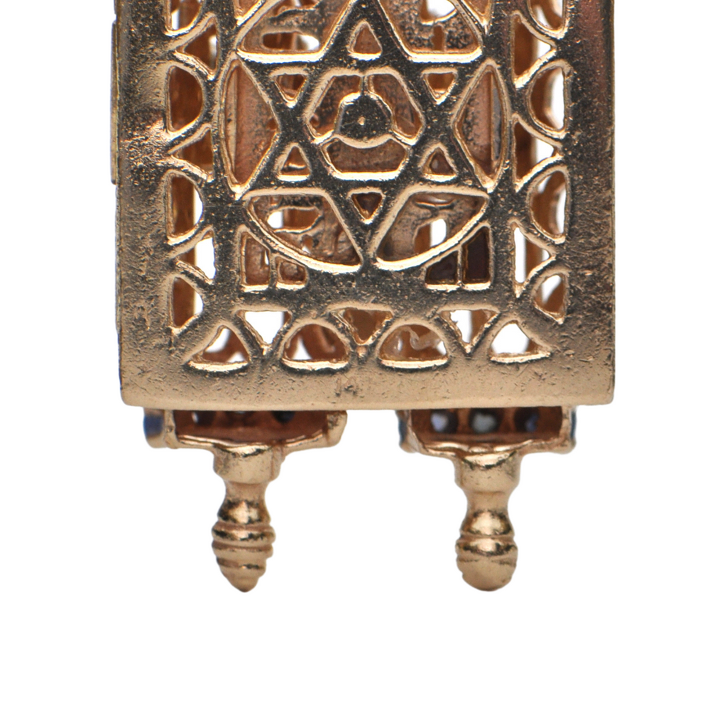 Vintage Multi-Gemstone 14K Two-Toned Gold Torah Scroll Charm + Montreal Estate Jewelers