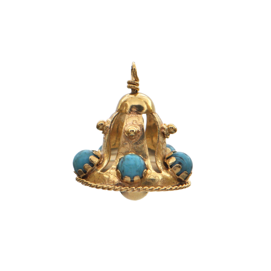 Vintage 18K Yellow Gold Bell Charm + Montreal Estate Jewelers