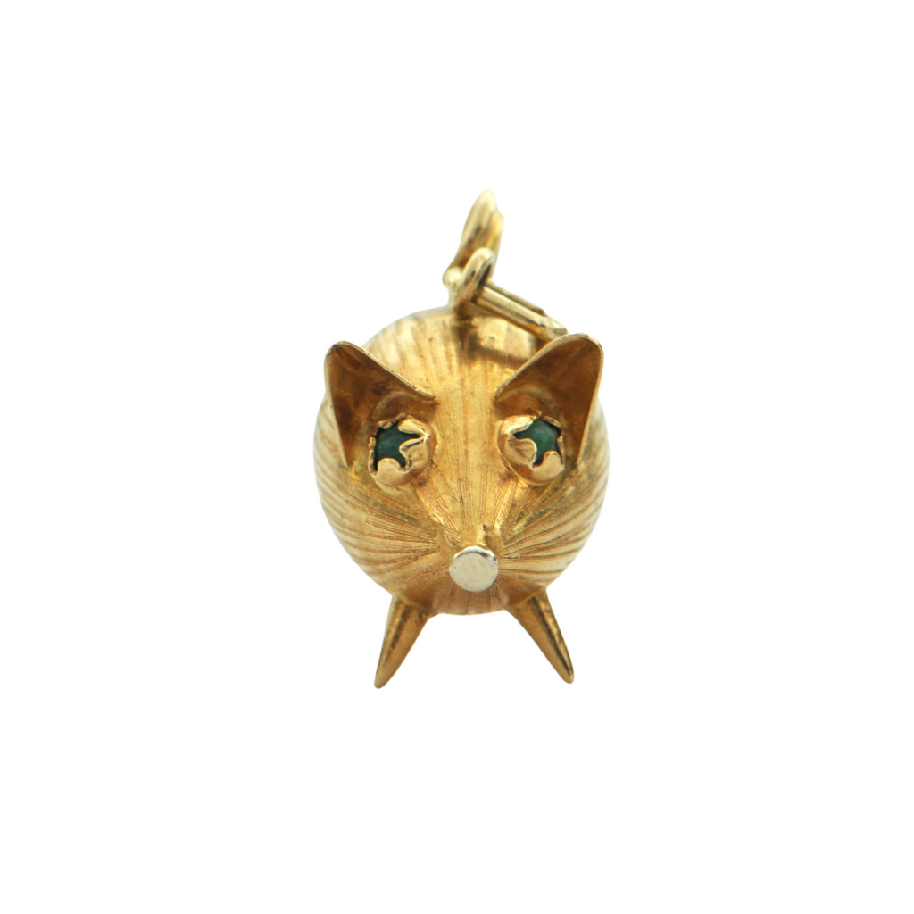 Vintage 18K Yellow Gold Pig Charm + Montreal Estate Jewelers