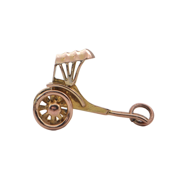 Vintage 14K Two-Toned Gold Rikshaw Charm + Montreal Estate Jewelers