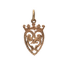 Vintage 9k Yellow Gold Scottish Luckenbooth Heart Charm + Montreal Estate Jewelers