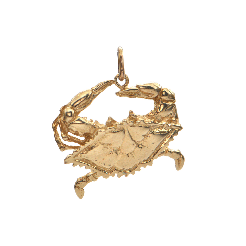 Vintage Gold Blue Crab Charm/Pendant + Montreal Estate  Jewelers