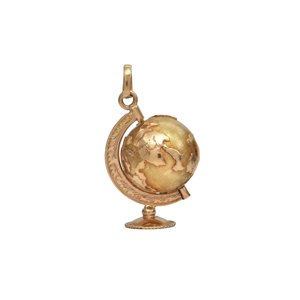 Vintage 18K Gold Globe on Stand Charm + Montreal Estate Jewelers