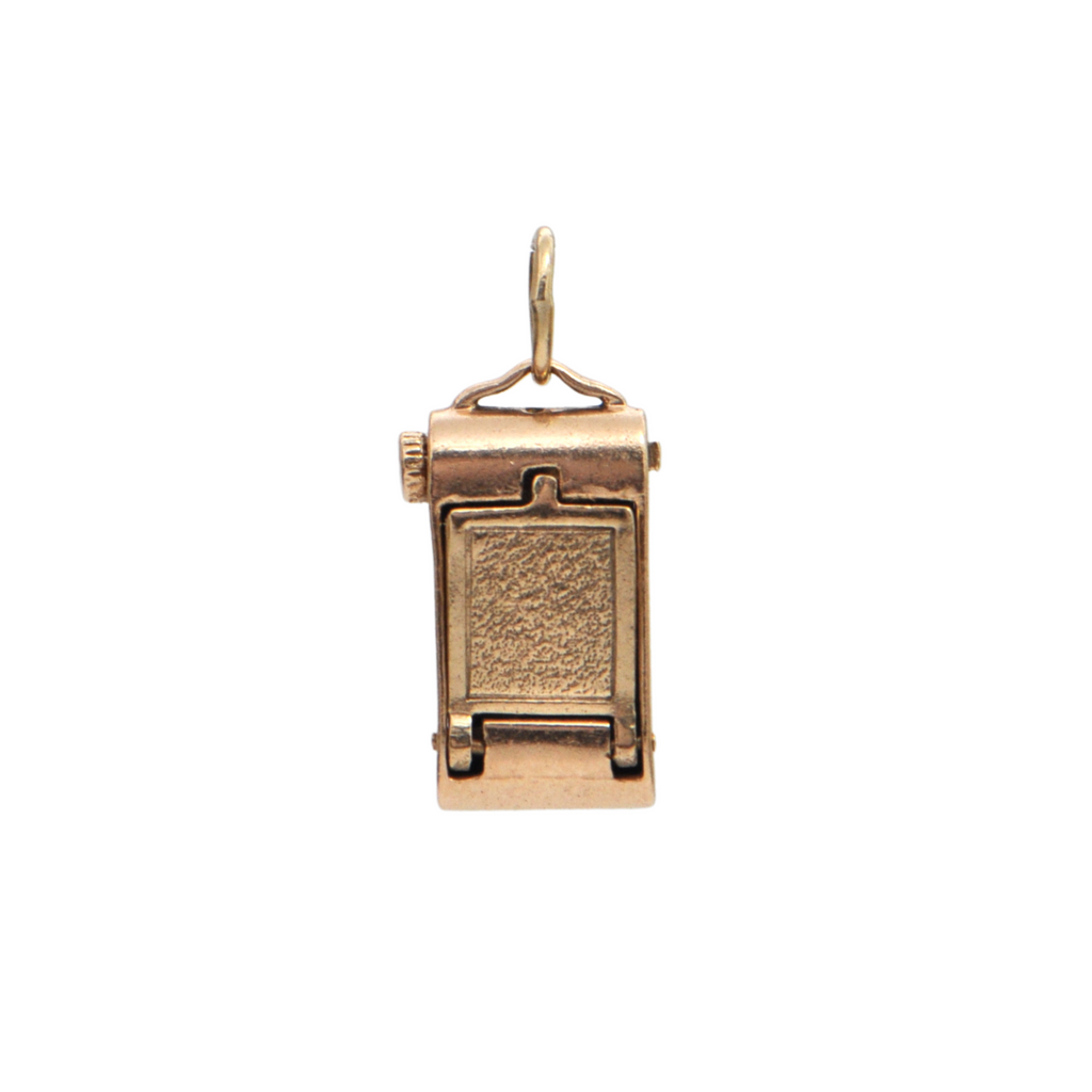 Vintage Mechanical 14K Yellow Gold Camera Charm + Montreal Estate Jewelers