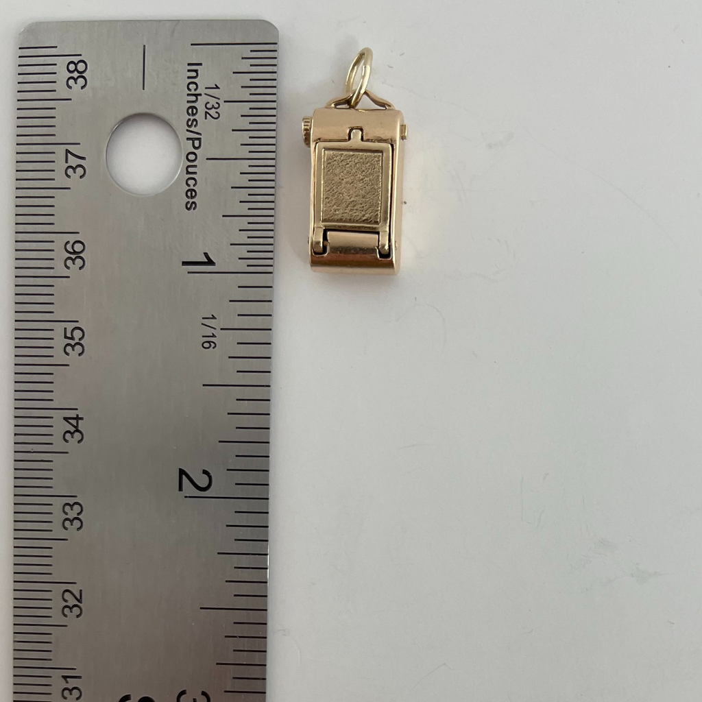 Vintage Mechanical 14K Yellow Gold Camera Charm + Montreal Estate Jewelers