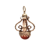 Mid-Century Etruscan Revival Carnelian 10K Gold Fob Charm/Pendant + Montreal Estate Jewelers