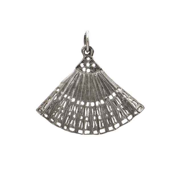 Vintage Sterling Silver Fan Charm + Montreal Estate Jewelers
