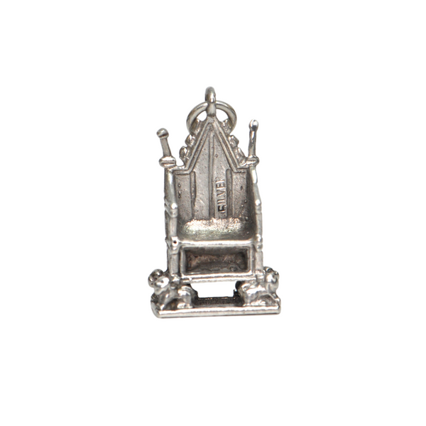 Vintage Sterling Silver Coronation Chair Charm + Montreal Estate Jewelers