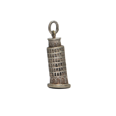 Vintage 800 Silver Leaning Tower of Pisa Charm + Montreal Estate Jewelers