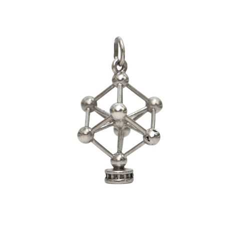 Vintage Sterling Silver Atomium Monument Brussels Charm + Montreal Estate Jewelers