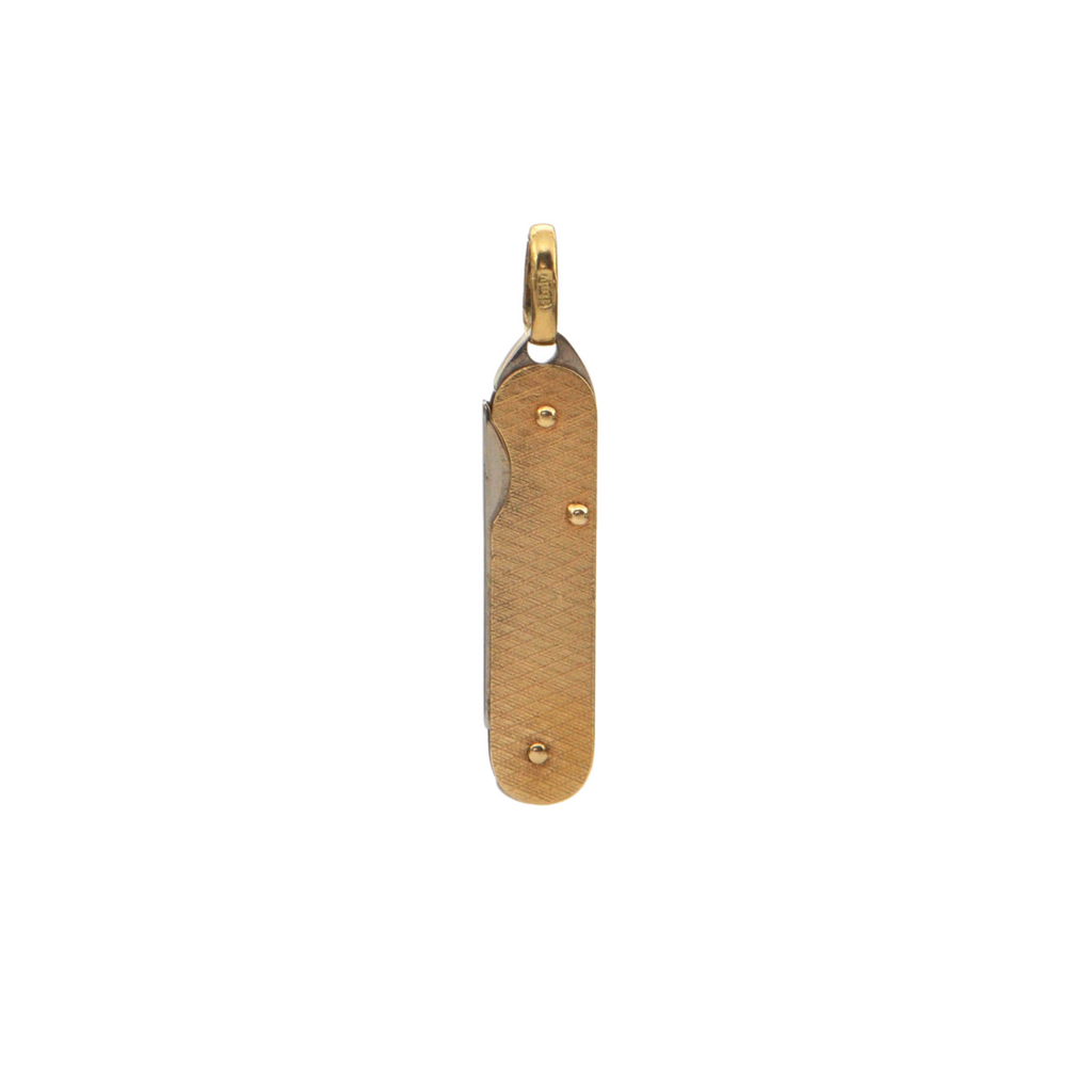 Vintage Italian Miniature 18K Two-Toned Pocket Knife Charm + Montreal Estate Jewelers