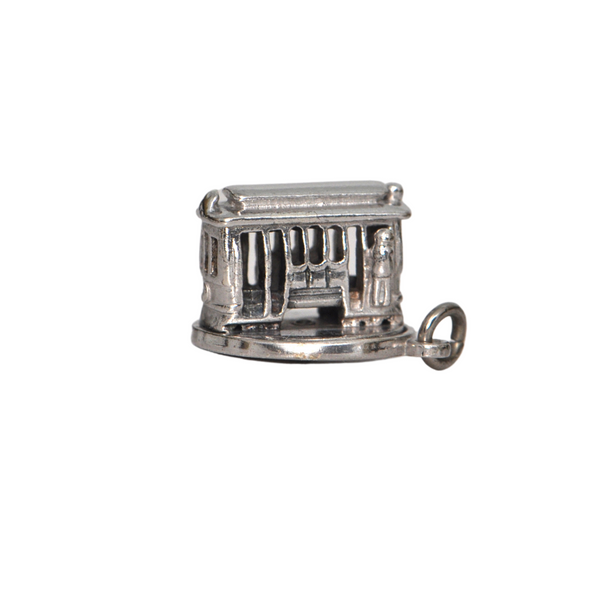 Vintage Sterling Silver Mechanical Street Car Charm + Montreal Estate Jewelers