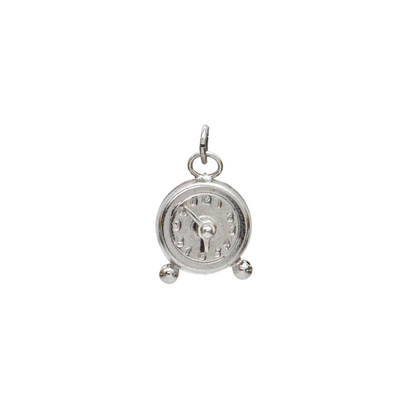 Vintage Sterling Silver Miniature Mechanical Alarm Clock Charm + Montreal Estate Jewelers
