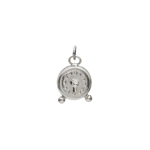 Vintage Sterling Silver Miniature Mechanical Alarm Clock Charm + Montreal Estate Jewelers
