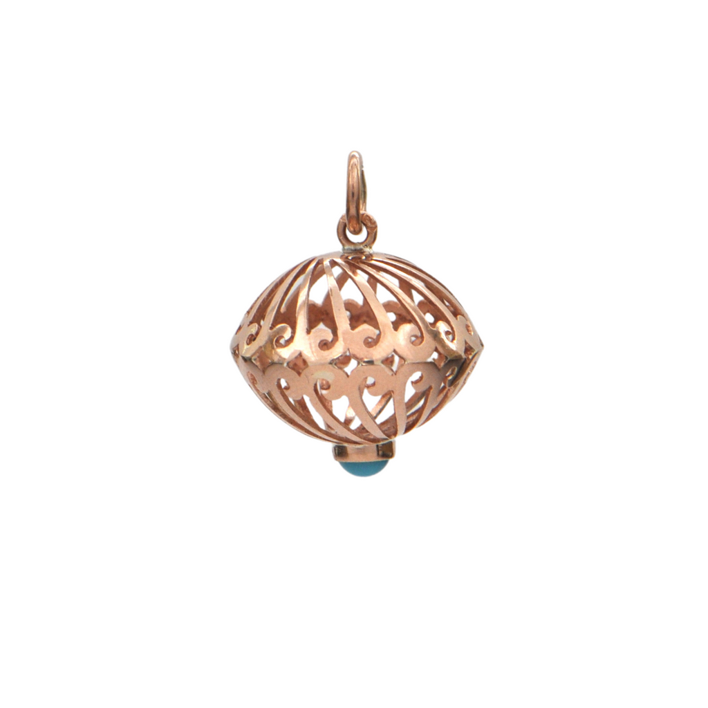 Vintage 14K Rose Gold Lantern Charm + Montreal Estate Jewelers