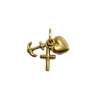 Vintage Italian 18K Gold Faith, Charity, and Hope Charm + Montreal Estate Jewelers