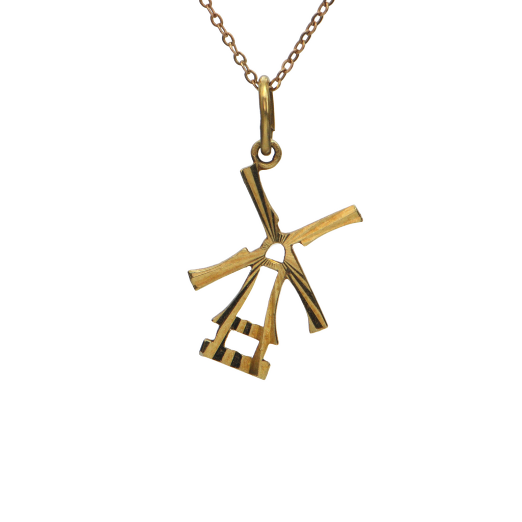 Vintage 14k Gold Windmill Charm + Montreal Estate Jewelers