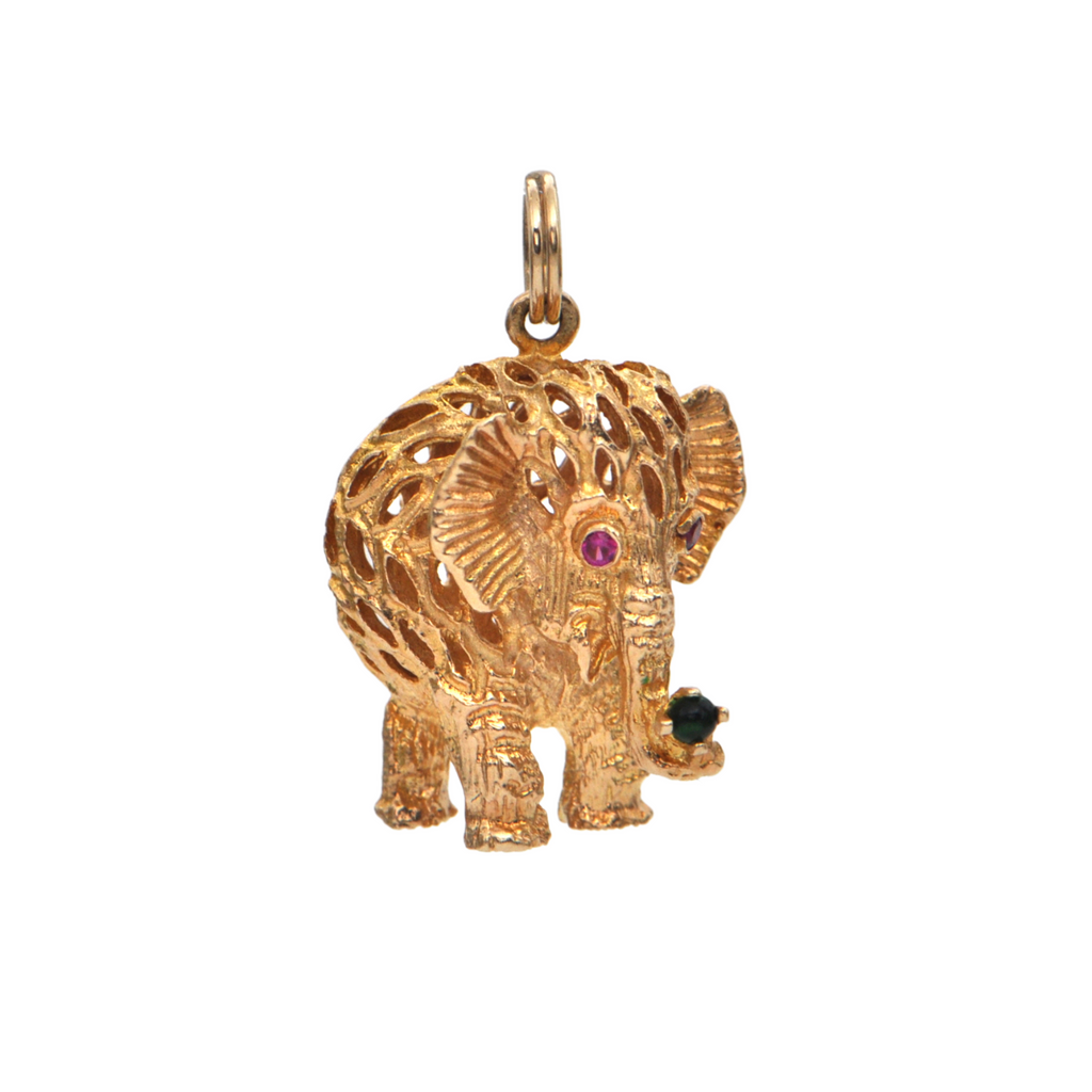 Gold elephant 2025 charm necklace