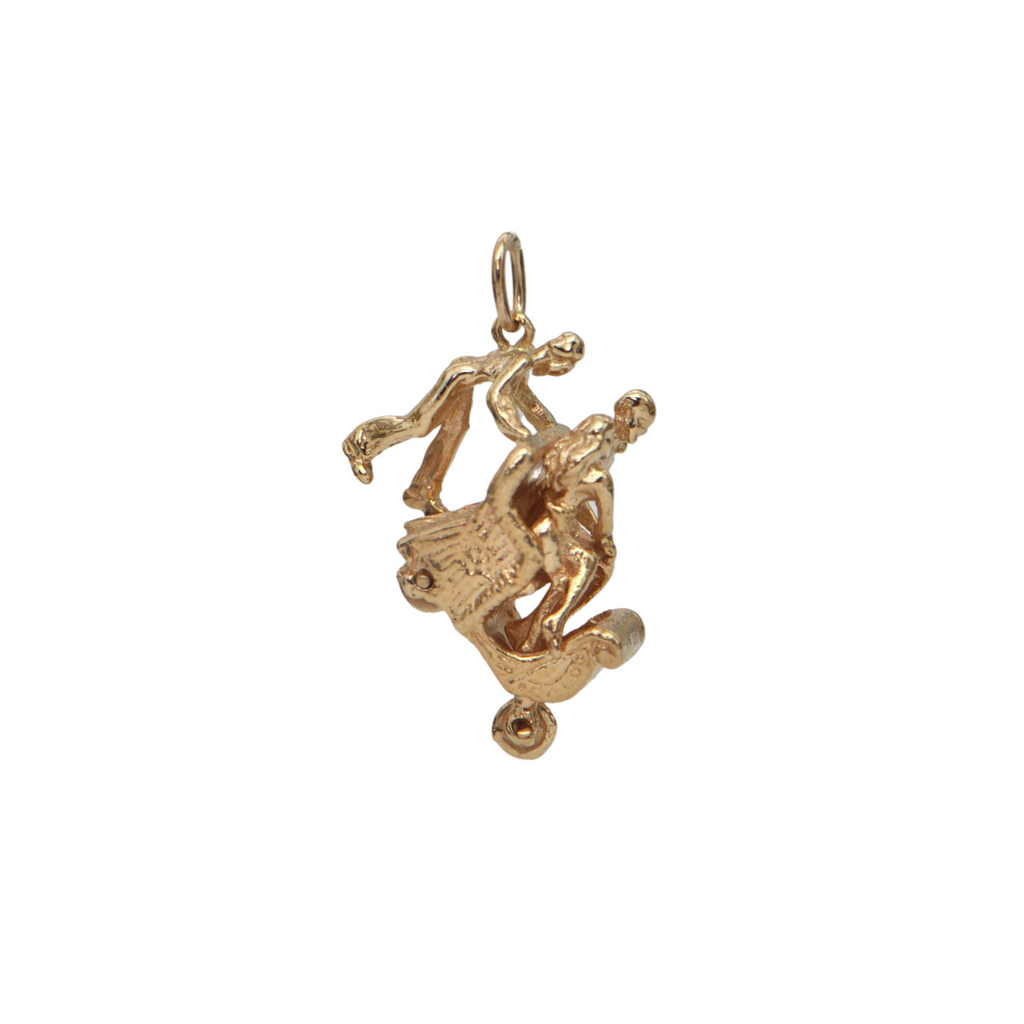 Vintage 14k Gold Atlantic City Boardwalk Push Cart Charm + Montreal Estate Jewelers