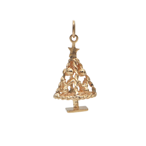 Vintage 14k Gold Christmas Tree Charm + Montreal Estate Jewelers