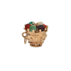 Vintage 14K Gold Tea Cup Multi-Gem Charm + Montreal Estate Jewelers