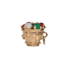 Vintage 14K Gold Tea Cup Multi-Gem Charm + Montreal Estate Jewelers