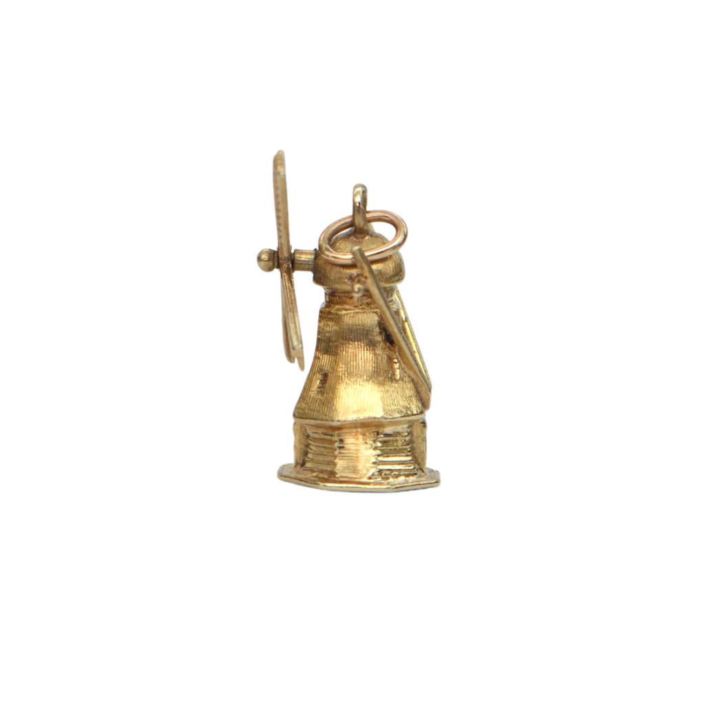 Vintage 14k Gold Mechanical Windmill Charm + Montreal Estate Jewelers