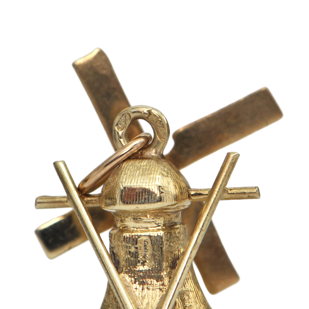 Vintage 14k Gold Mechanical Windmill Charm + Montreal Estate Jewelers