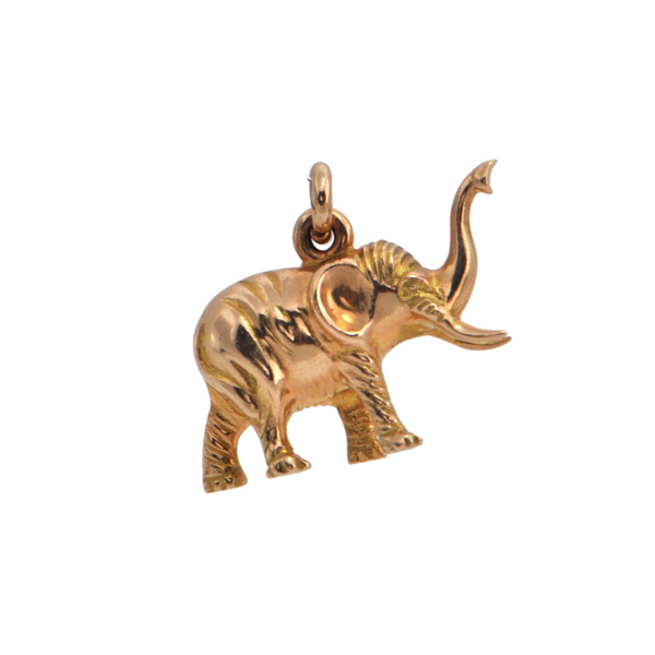 Estate Solid 18K Gold Elephant Charm/Pendant + Montreal Estate Jewelers