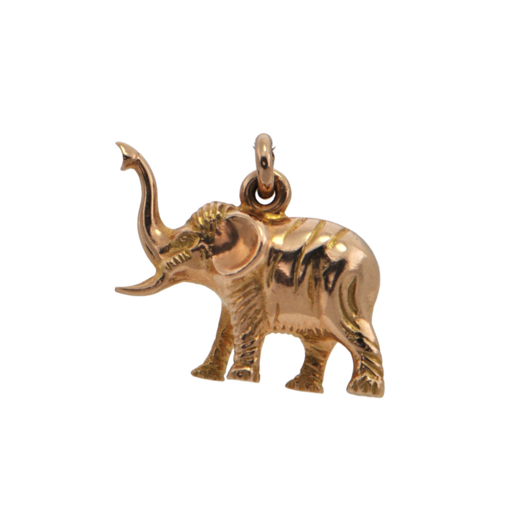 Gold elephant charm necklace discount