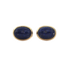 Vintage Lapis Lazuli 18K Gold Oval Cufflink + Montreal Estate Jewelers