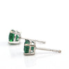 1.07 CT Round Faceted Zambian Emerald Stud Earrings + Montreal Estate Jewelers