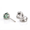 1.07 CT Round Faceted Zambian Emerald Stud Earrings + Montreal Estate Jewelers