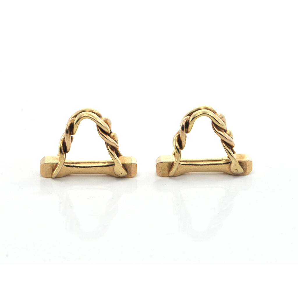 French 18K Chain Link Cufflinks + Montreal Estate Jewelers