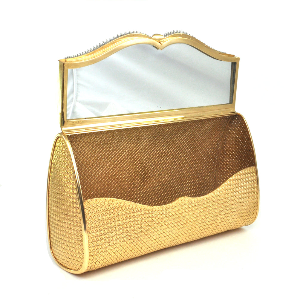  5 ct Diamonds, solid 18k gold and Platinum Mid-Century French Clutch + Montreal Estate Jewelers