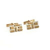 Vintage Lucas 14K and 18K White and Yellow Gold Cufflink with Geometric Design + Montreal Estate Jewelers