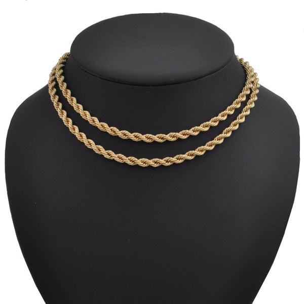 18K Yellow Gold Rope Link Necklace 30" + Montreal Estate Jewelers