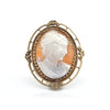 Vintage 14K Yellow Gold Shell Cameo Brooch /Pendant + Montreal Estate Jewelers