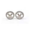 0.65CT Diamond 18K White Gold  Pearl Earring Enhancers + Montreal Estate Jewelers