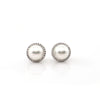 0.65CT Diamond 18K White Gold  Pearl Earring Enhancers + Montreal Estate Jewelers